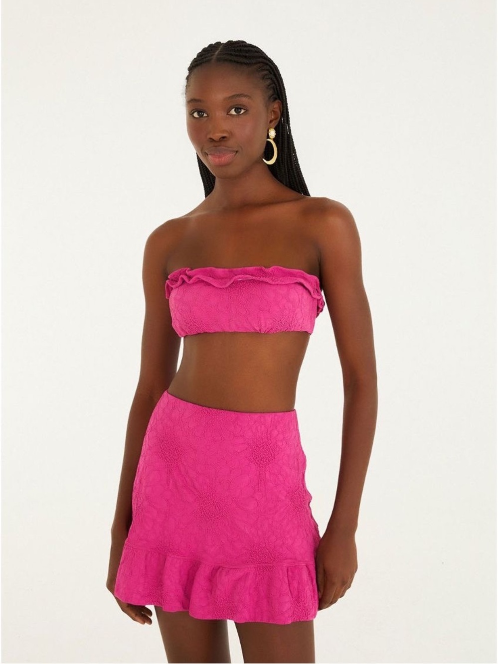 Farm Rio: Pink Gerbera Daisy Mini Skirt